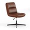 Merrick Lane Biel Mid-Back Height-Adjustable Stationary Armless Swivel Office Chair - Padded Upholstered Back and Seat, Strong Frame